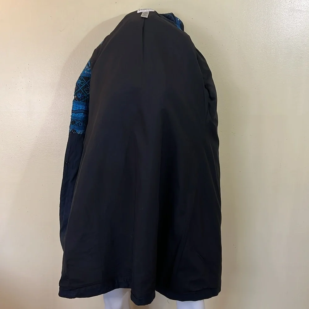 Chico's Sapphire Blue Deepwater Beaded Embroidered Brocade Cardigan Coat - Picture 9 of 9